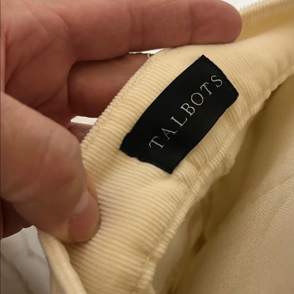 NWOT | Talbots | 5 Pocket | Cream Corduroy Straight Leg Pants | Sz 8 | - Picture 2 of 6